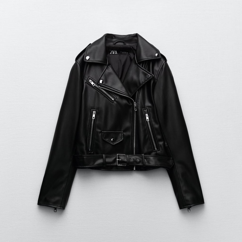 Zara Faux Leather Black Jacket